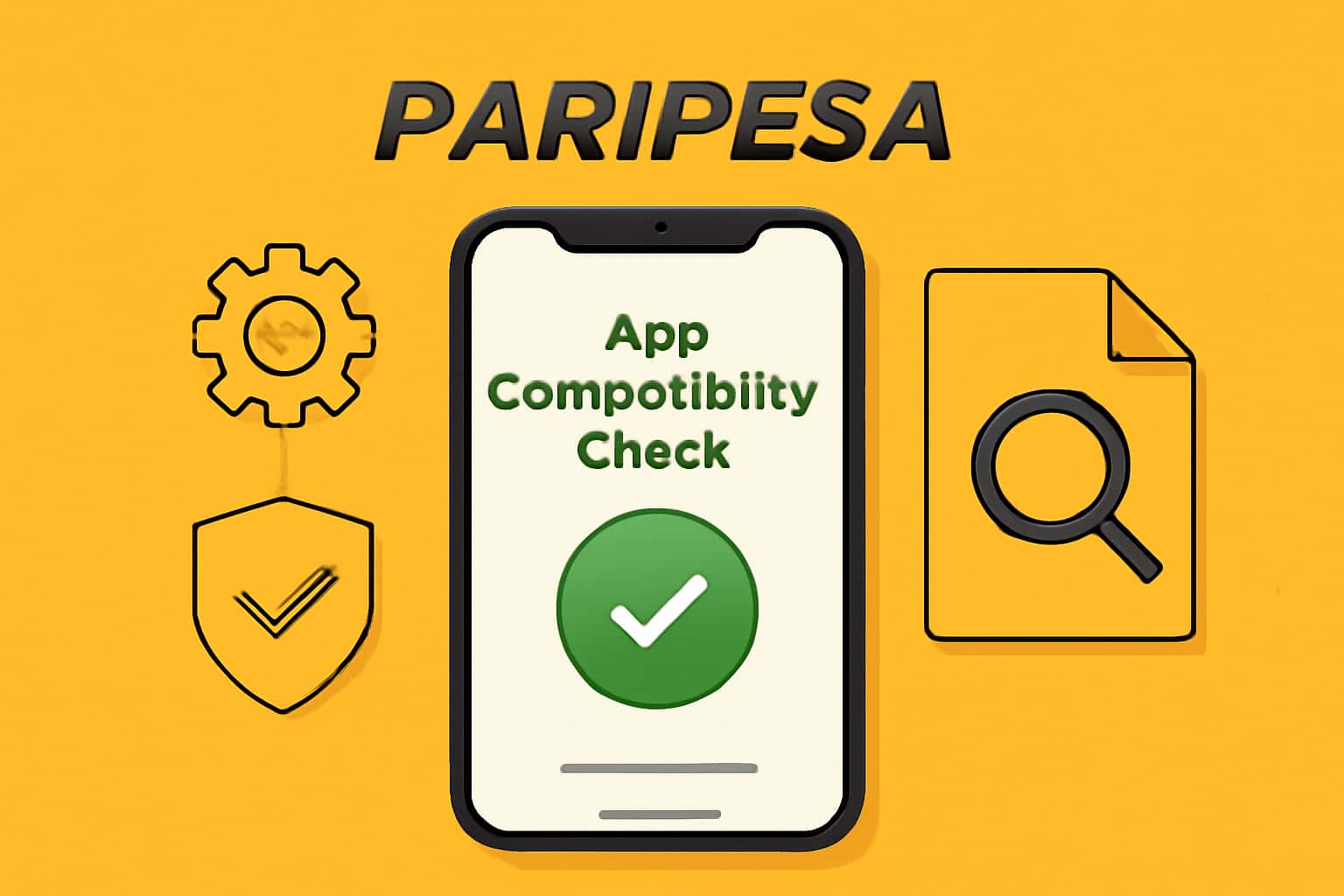Illustration summarizing the compatibility check for the Paripesa app.