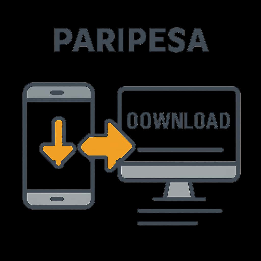 Educational diagram illustrating the steps to download Paripesa.