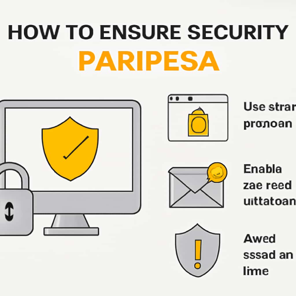 Illustration of installation steps for Paripesa security.