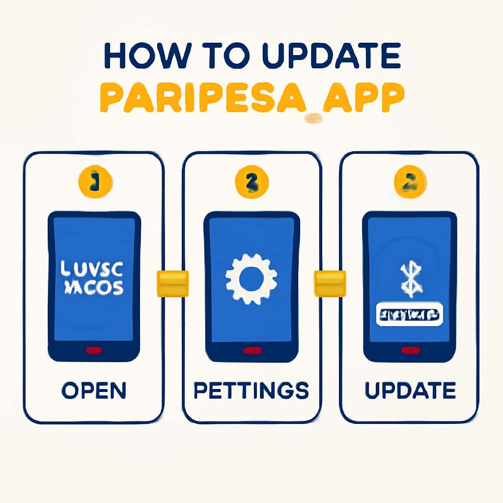 Diagram explaining the update process of Paripesa App.