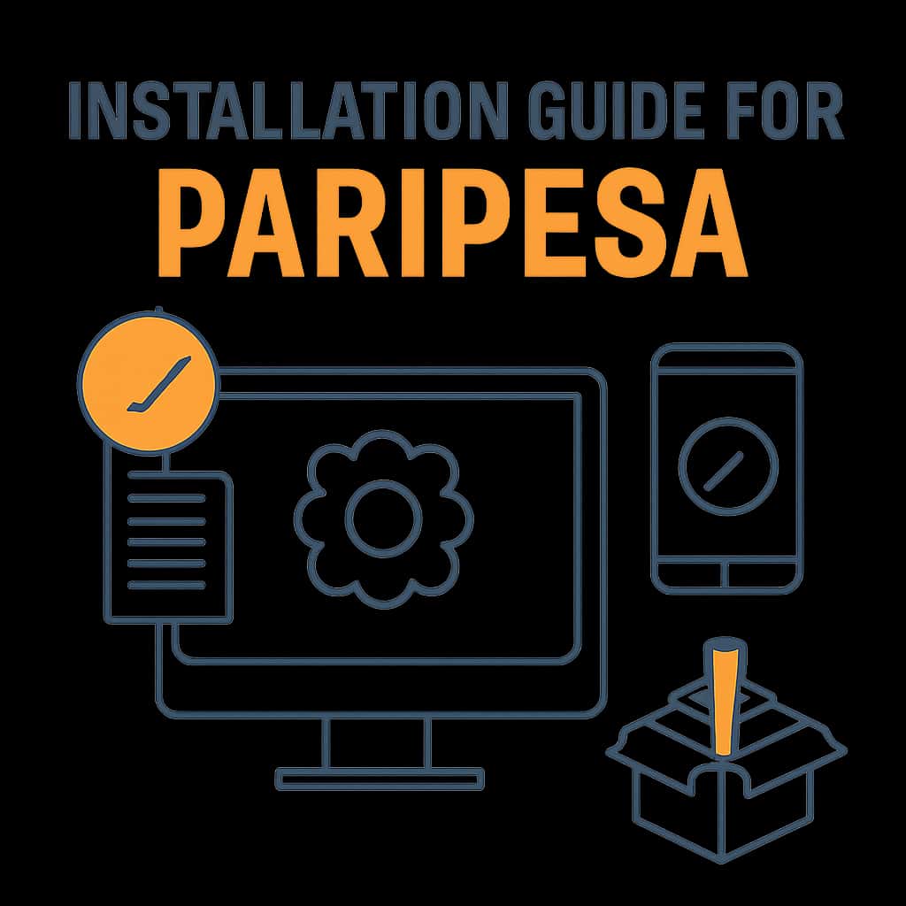 Illustration of installation steps for Paripesa.