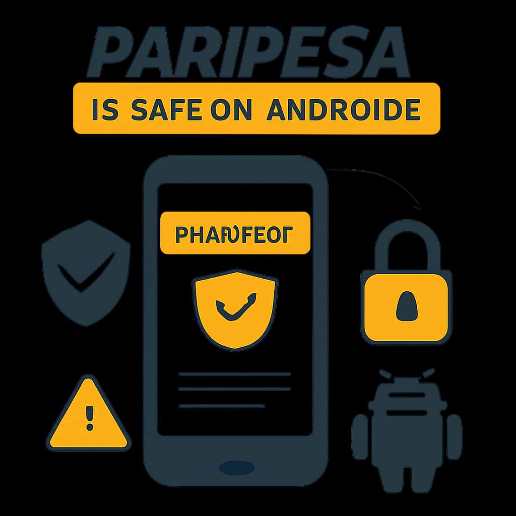 Diagram outlining the safe usage of the Paripesa app on Android devices.