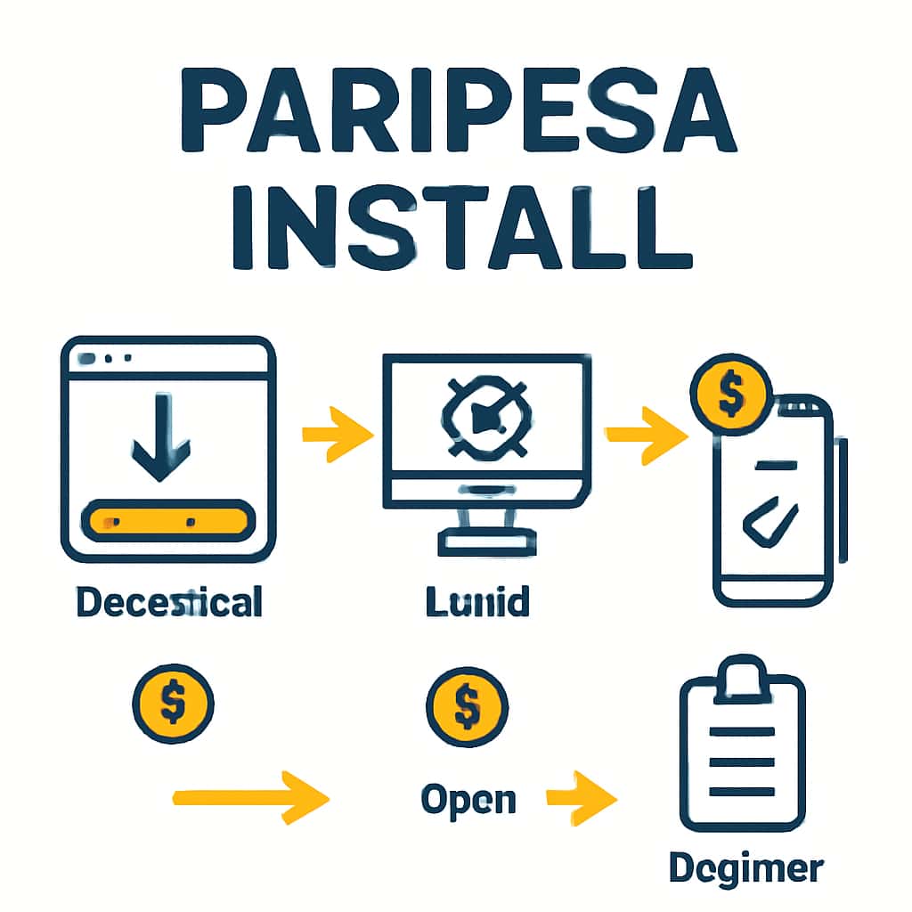 An educational diagram of the installation steps for Paripesa.