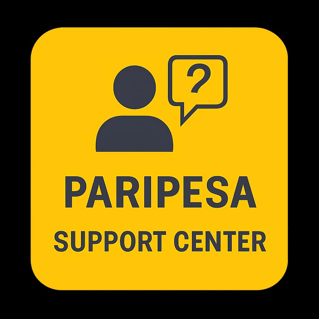 A minimal badge representing the Paripesa Support Center.
