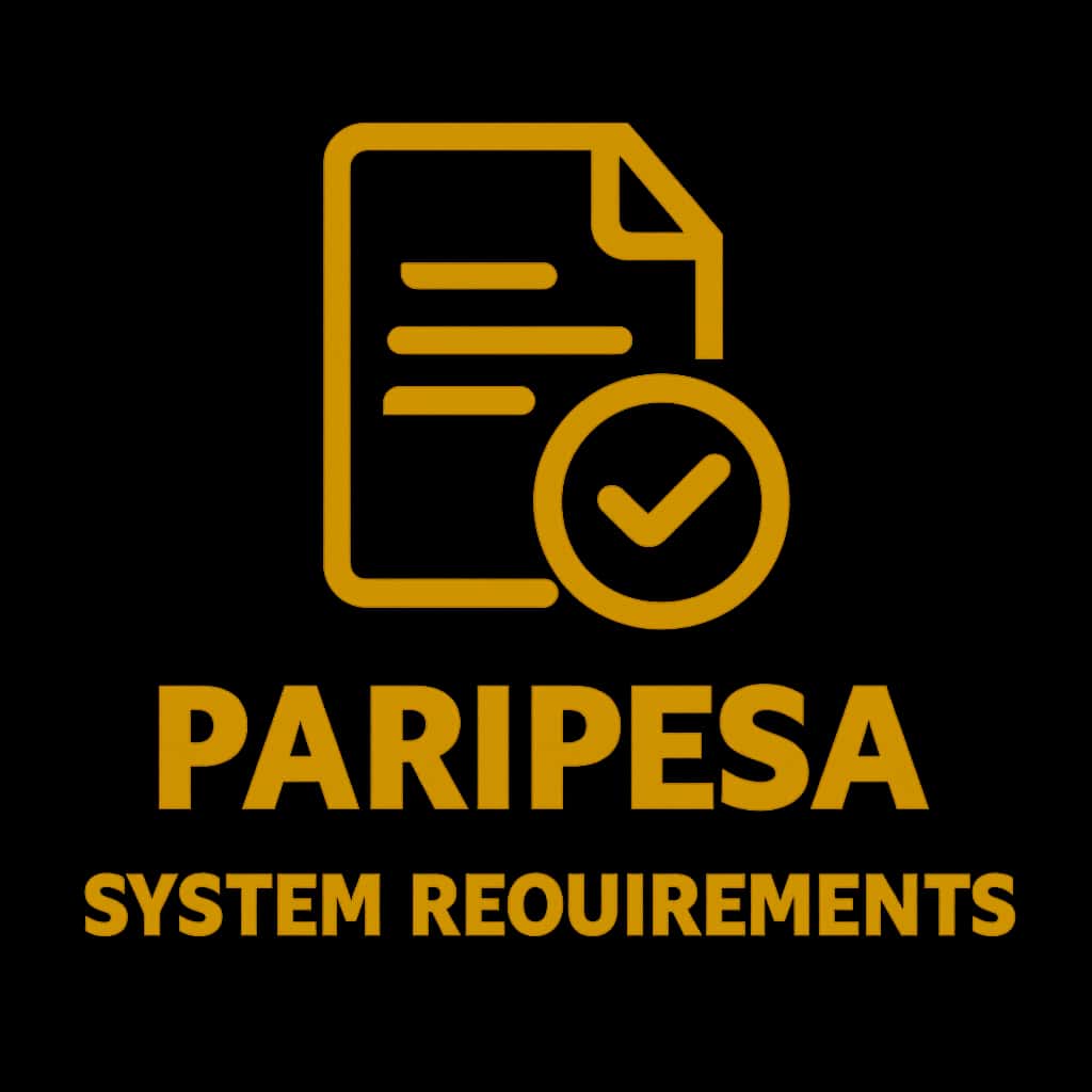 Icon badge for Paripesa System Requirements guide.