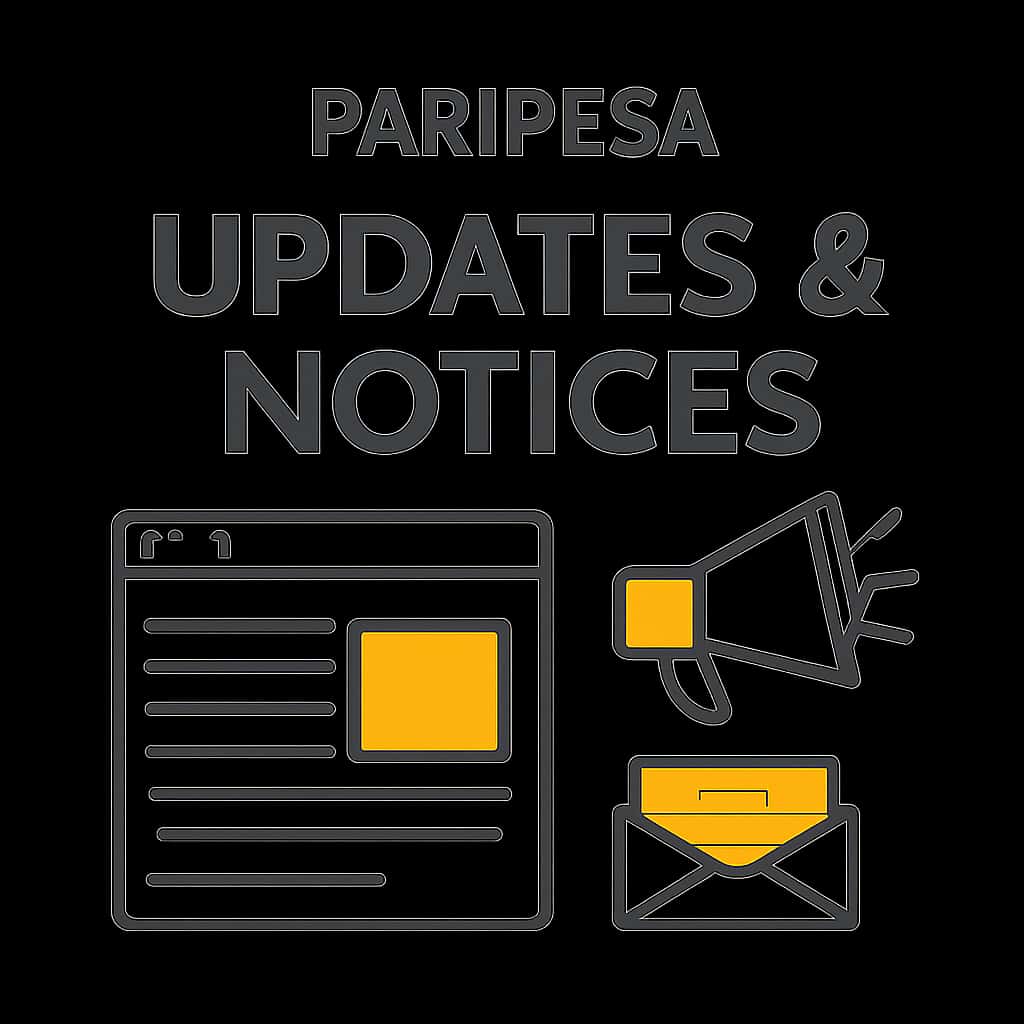 Illustration of the section topic for Paripesa Updates & Notices.