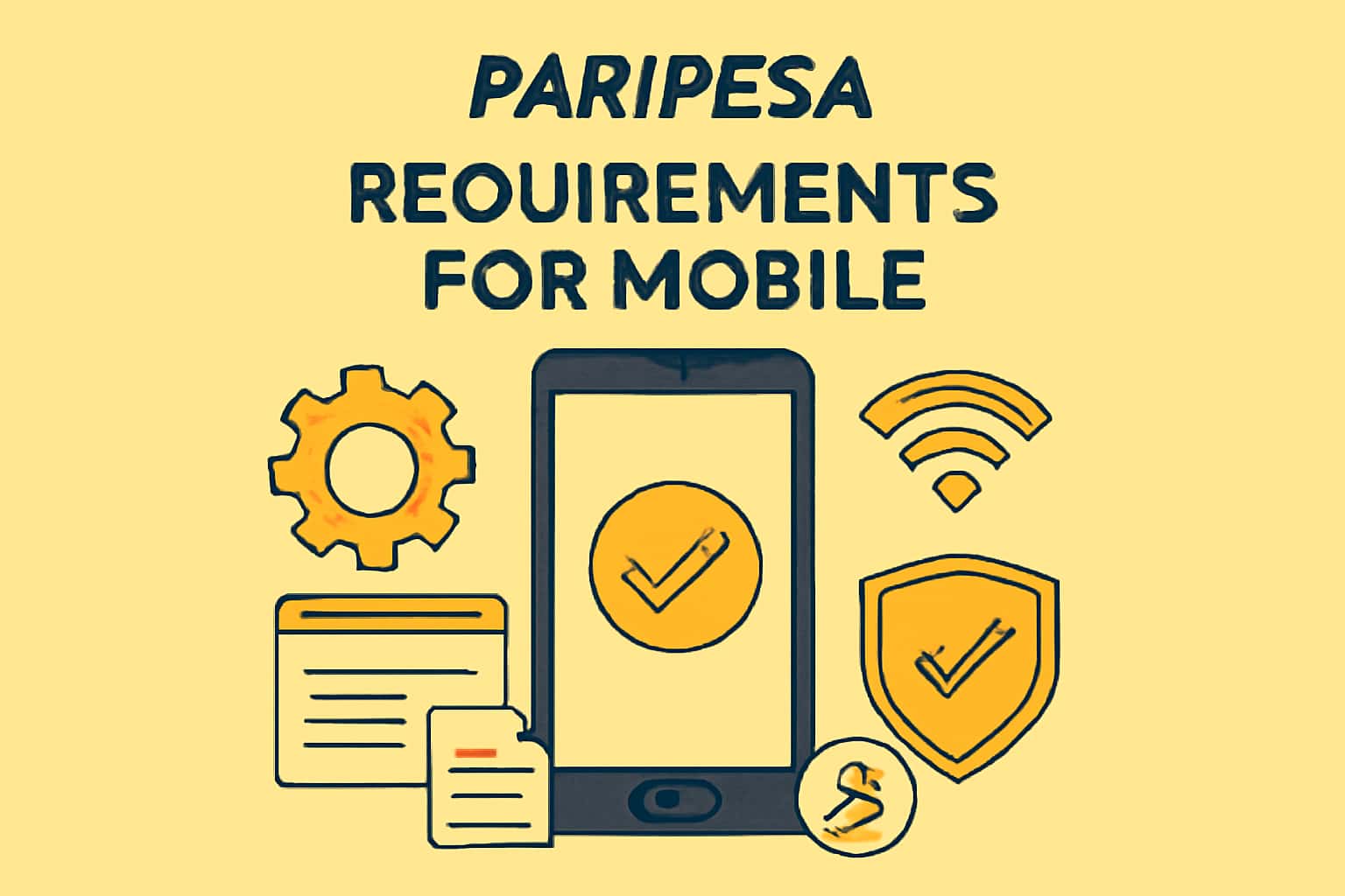 Informational scene depicting the requirements for using the Paripesa mobile application.