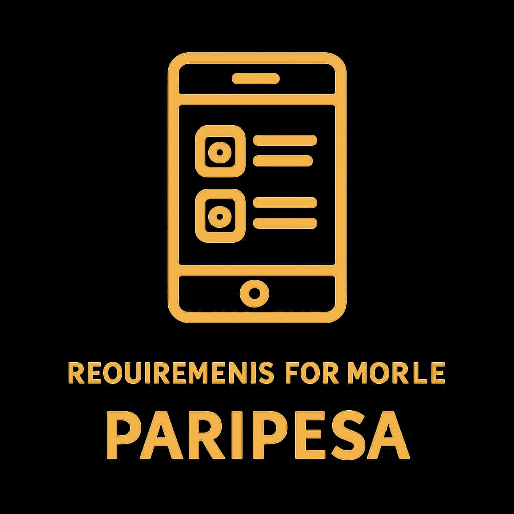 Simple badge illustrating the mobile requirements for Paripesa.