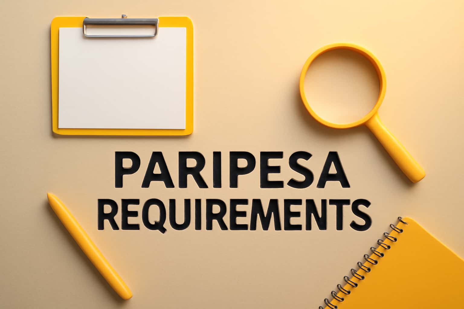 Informational visual representation of Paripesa requirements.