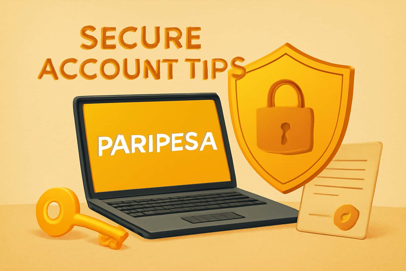 Informational graphic showcasing Secure Paripesa Account Tips with a focus on security.