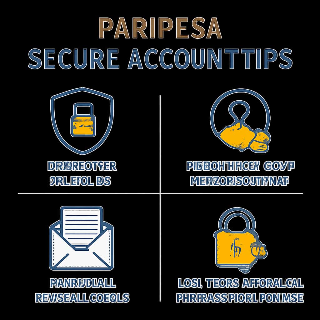 Diagram illustrating steps to secure your Paripesa account.