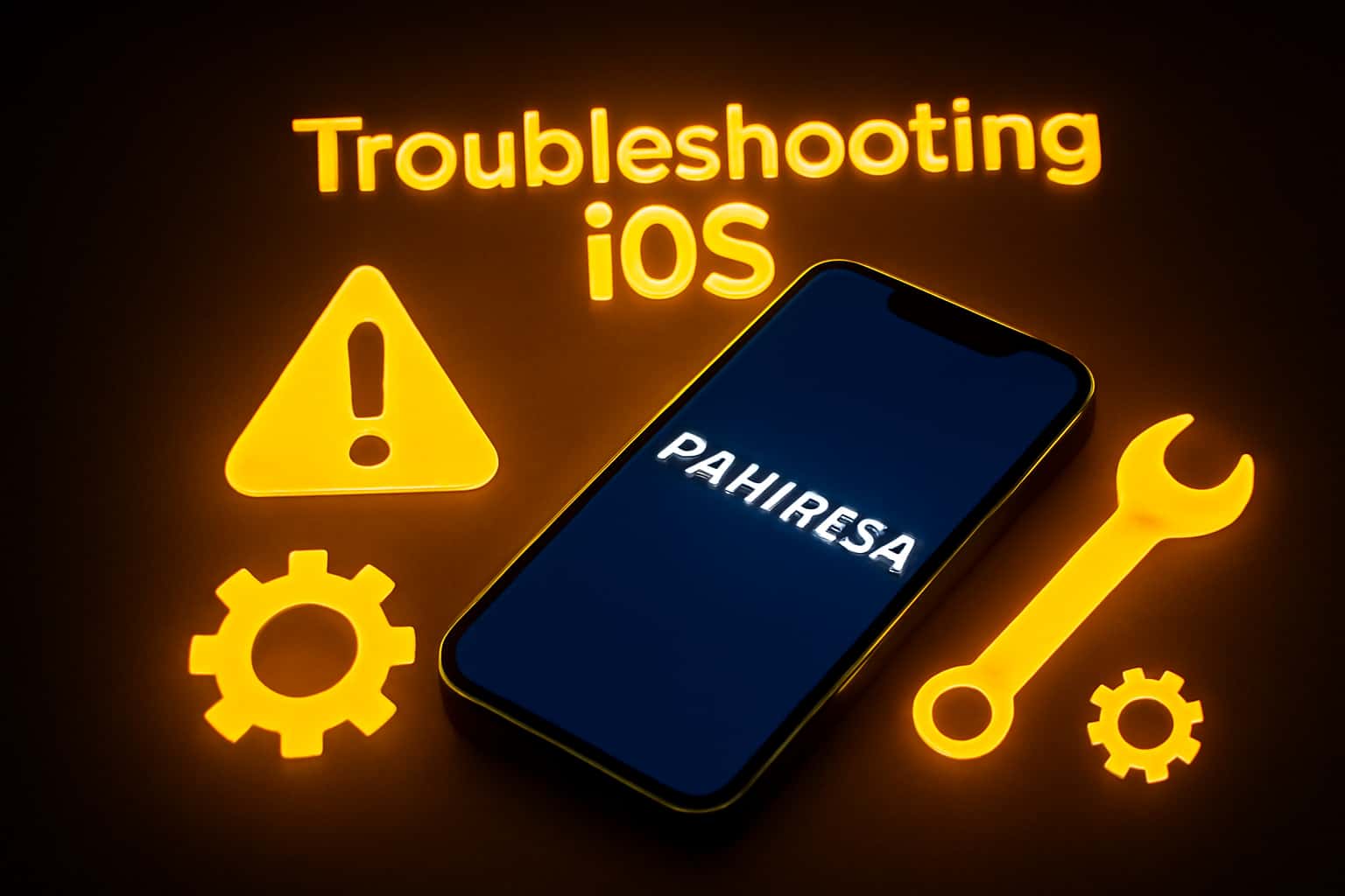 A visual representation of troubleshooting iOS issues for the Paripesa app.