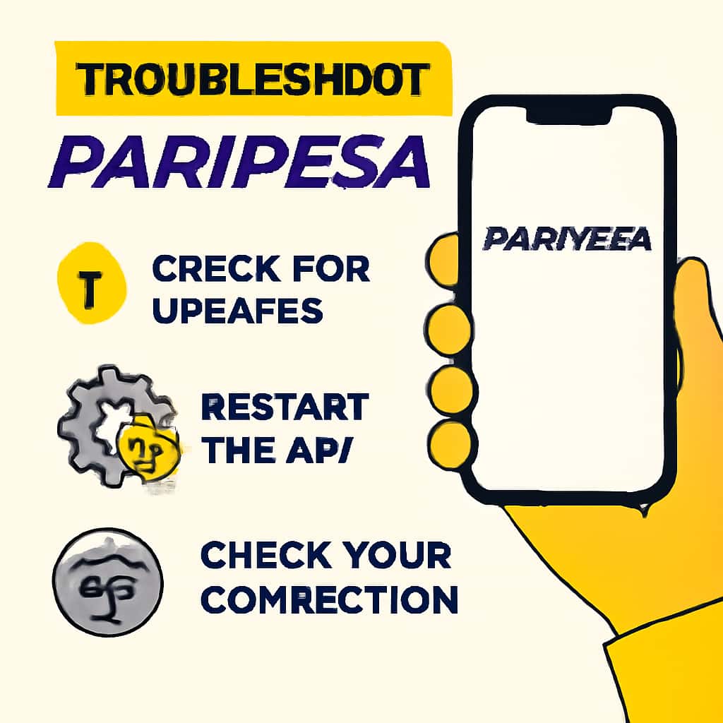 Diagram showing troubleshooting steps for Paripesa on iOS.